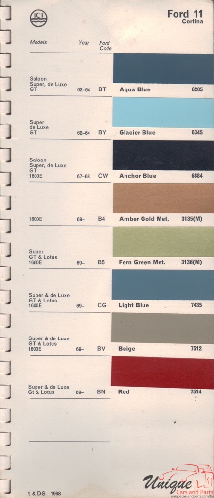 1962-1969 Ford Paint Charts Autocolor 3